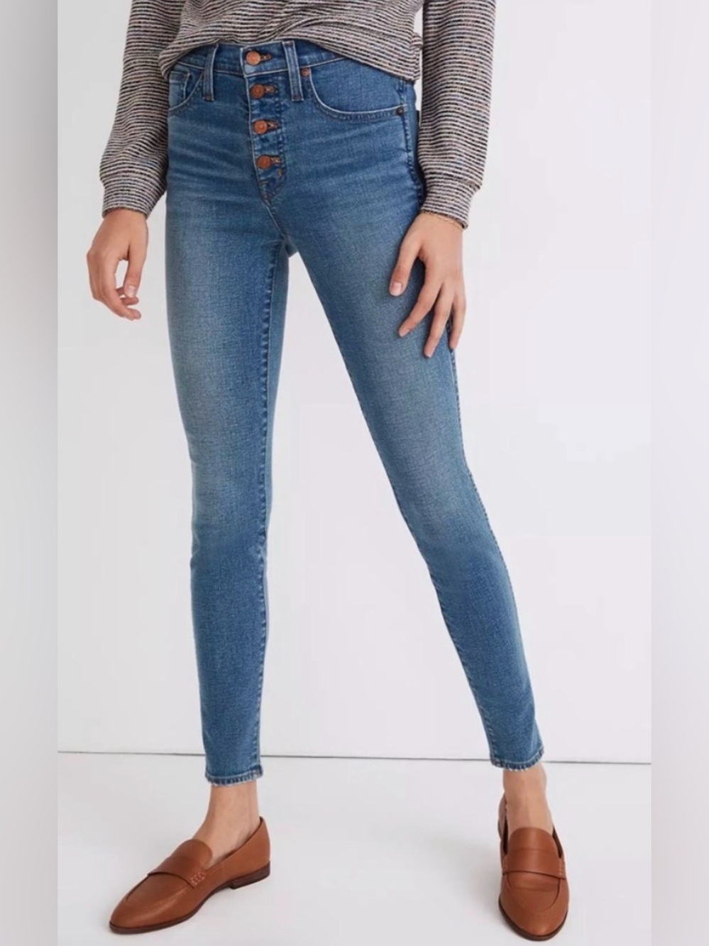 Madewell High-Rise Skinny Jeans in Faded Blue